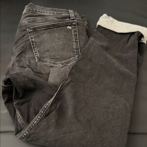rag & bone Black Slim Fit Jeans with Contrast Cuff